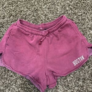 Brandy Melville boston maroon red sweat shorts